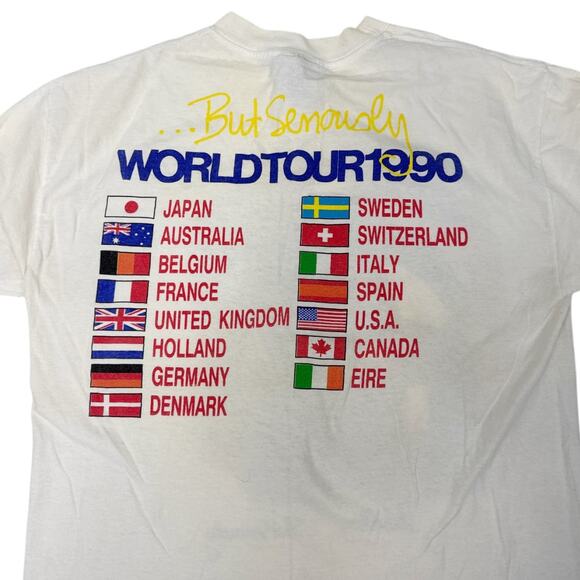 Vintage 1990 Phil Collins …But Seriously World Tour Concert White T-shirt Large - Picture 5 of 5